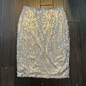 NWT express silver sequin pencil skirt size 6